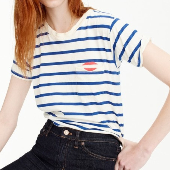 J. Crew Tops - NWOT| J. Crew “ I Beg Your Pardon” Stripe tee
